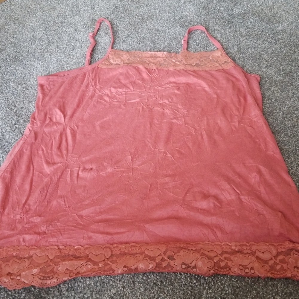 Coral lace tank top